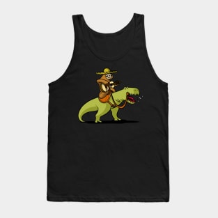 Mexican Sloth Riding T-Rex Dinosaur Tank Top